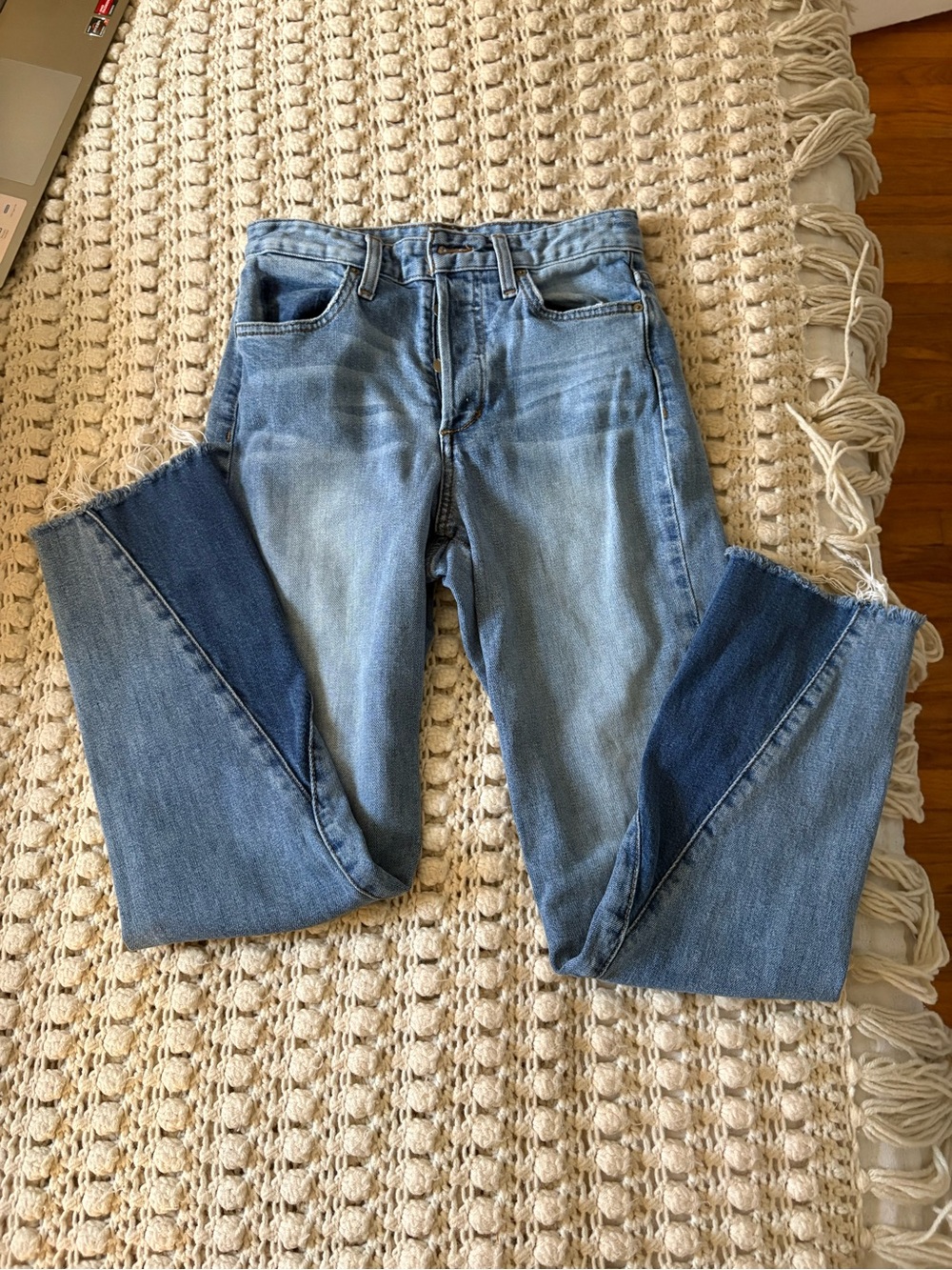 Joe's Jeans Two-Tone Light and Dark Blue Straight Jeans